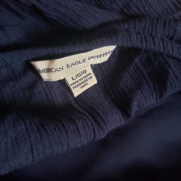 AMERICAN EAGLE floral lace pompom hem romper - Picture 7 of 8